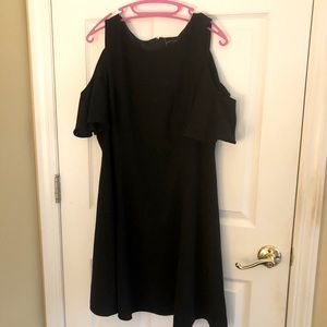 Brand new* White House Black Market little black dress with open shoulder sleeve